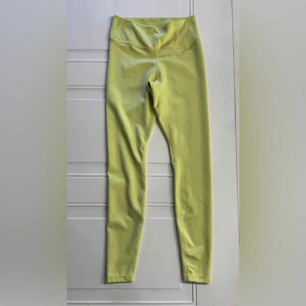 Nike Women's Size Small Bright Yellow Green Leggings Yoga High Rise Full Length